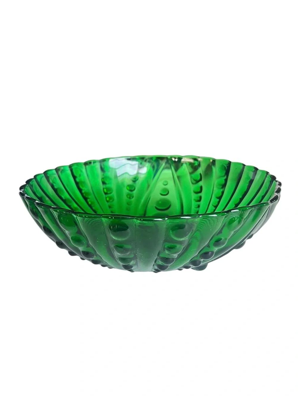 Vintage Anchor Hocking Green Burple Glass 8” Serving Bowl